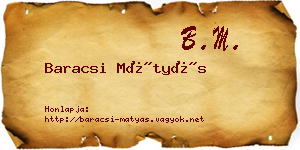 Baracsi Mátyás névjegykártya
